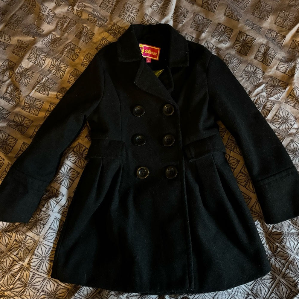 Toddler Black Peacoat